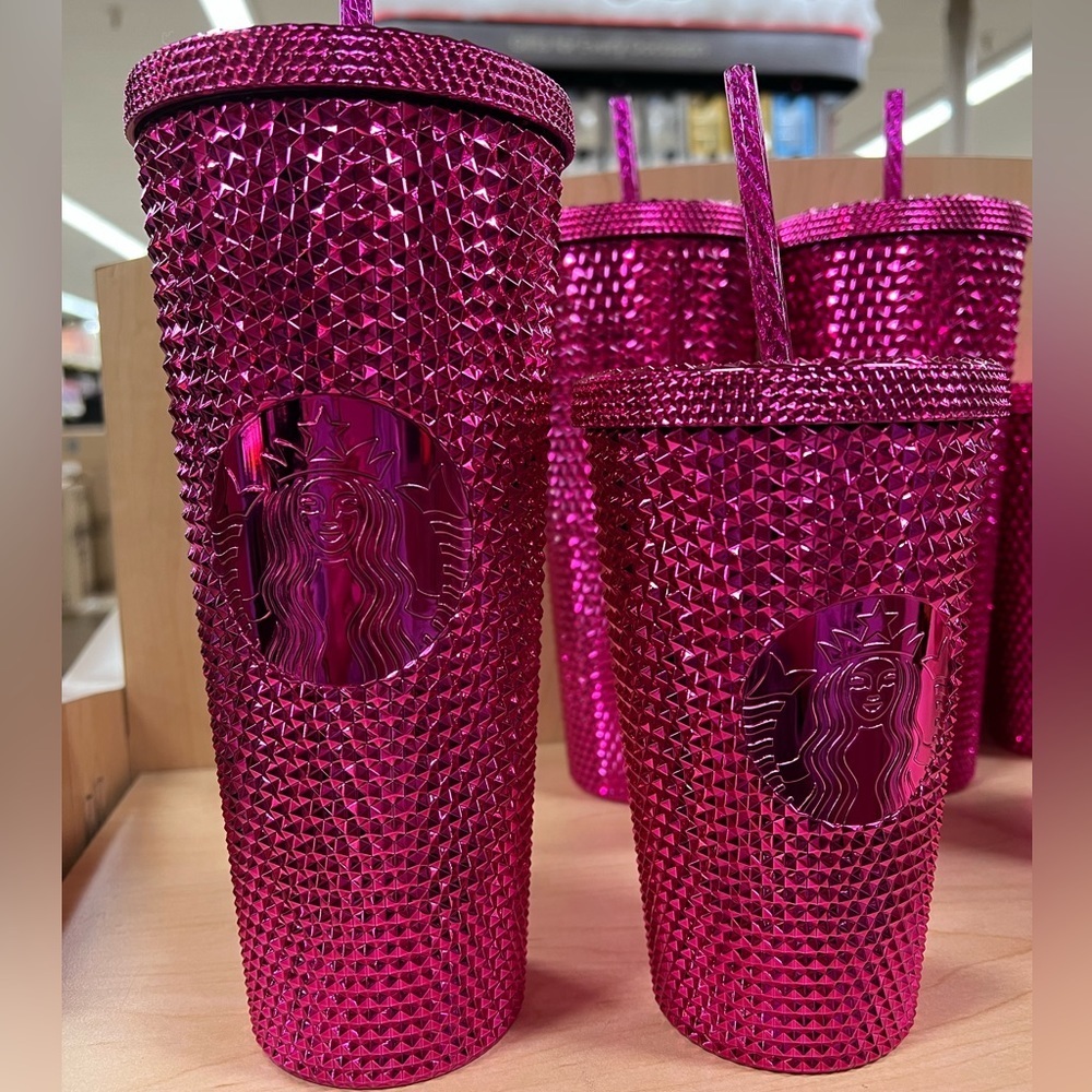 NEW✨Starbucks 2022 Winter Holiday‎ Sangria Metallic Bling Studded Venti Tumbler